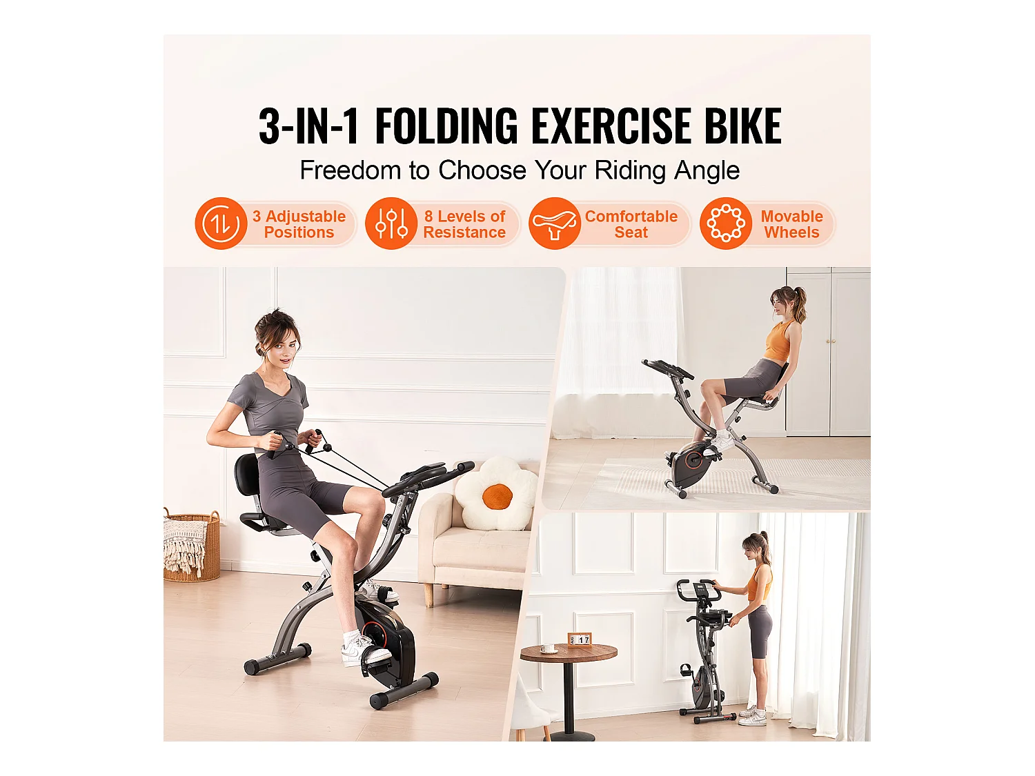 Cyclette, SucceBuy Cyclette Pieghevole per l'Allenamento a Casa