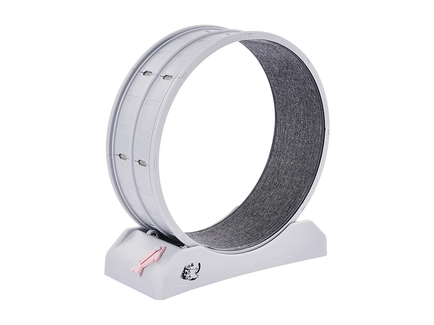 Roue d'Exercice pour Chat, SucceBuy Roue d'Exercice pour Chat 80 cm Grand Tapis Roulant d'Intérieur Blanc