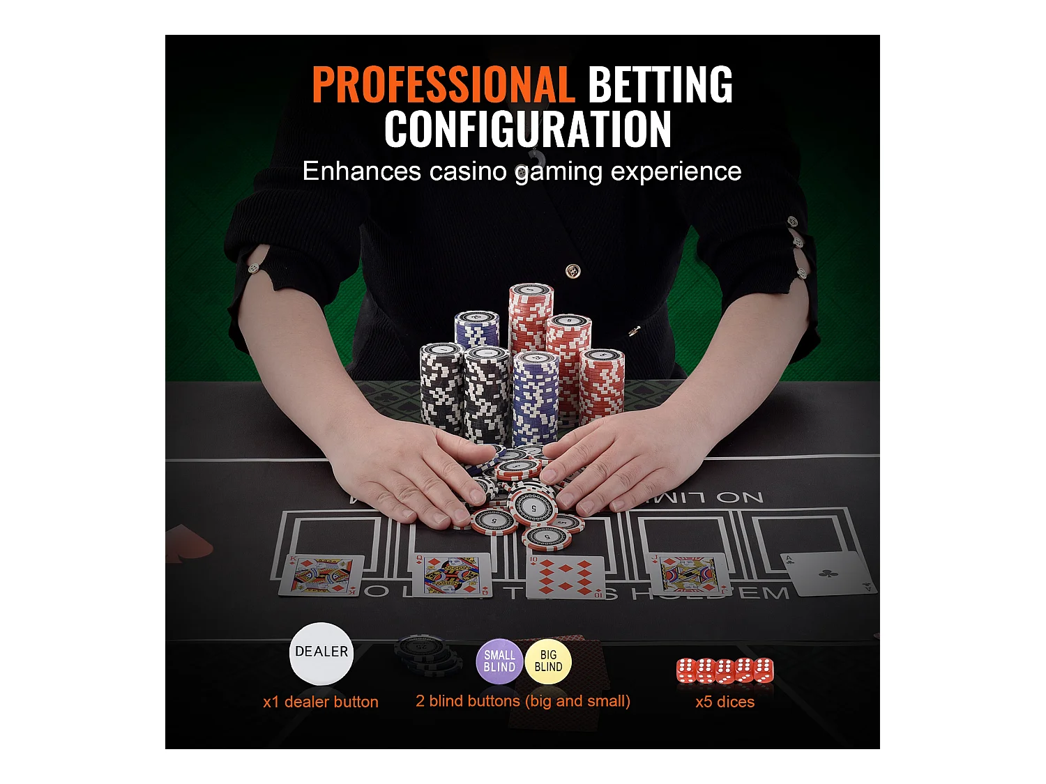 Mallette de Poker, SucceBuy Lot de 300 Jetons de Poker avec Étui en Aluminium, Cartes, Jetons de 11.5 g