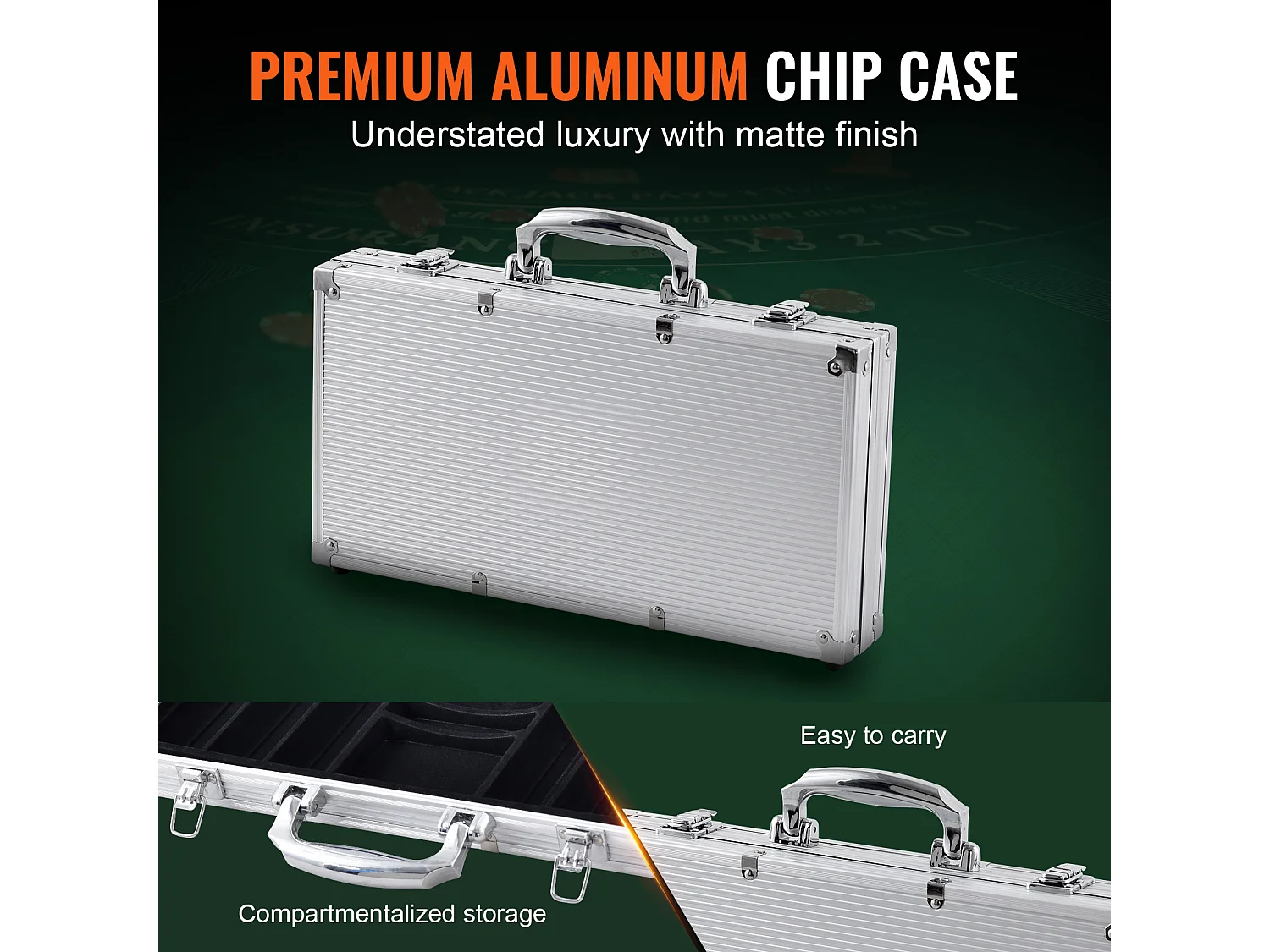 Custodia da Poker, SucceBuy Set di Fiches da Poker da 300 Pezzi con Custodia in Alluminio, Carte, Fiches da 11,5 g