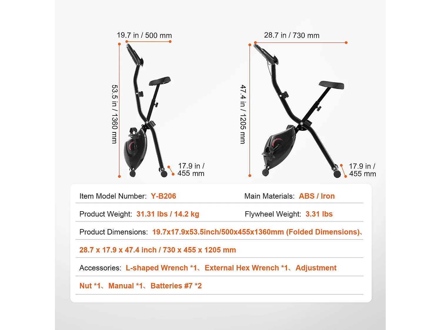 Vélo d'Appartement, SucceBuy Vélo d'Exercice Pliable pour Salle de Sport à Domicile