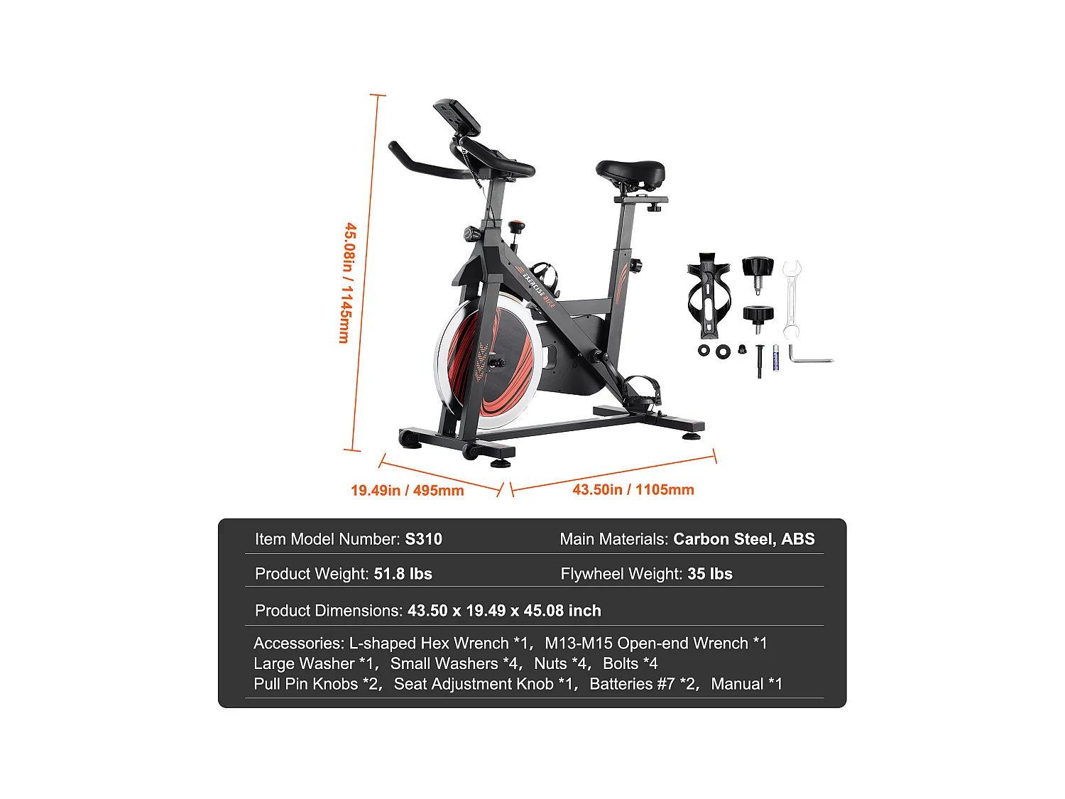 Vélo d'Appartement, SucceBuy Vélo d'Appartement Vélo d'Intérieur à Résistance Magnétique