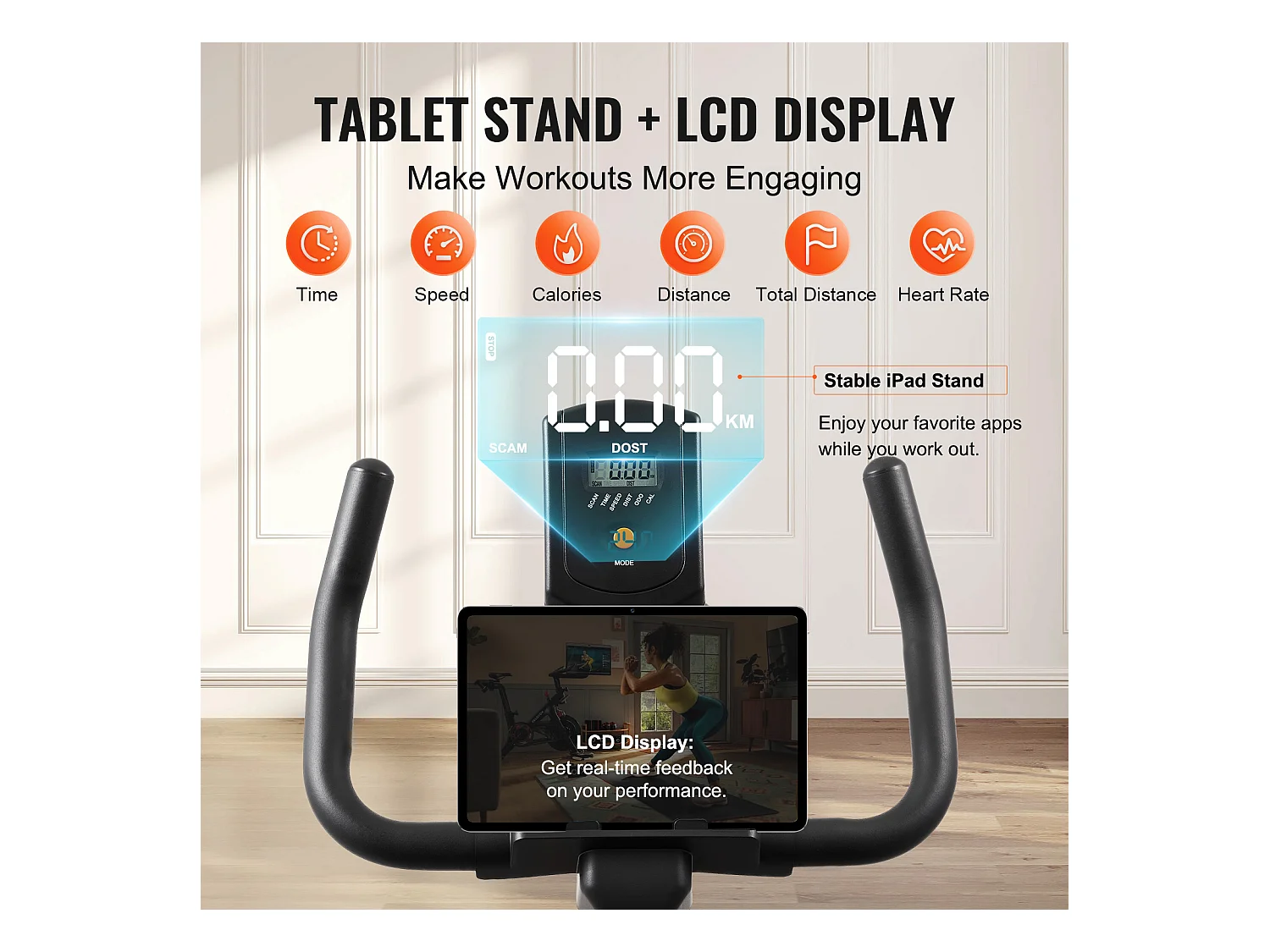 Vélo d'Appartement, SucceBuy Vélo d'Appartement Vélo d'Intérieur à Résistance Magnétique