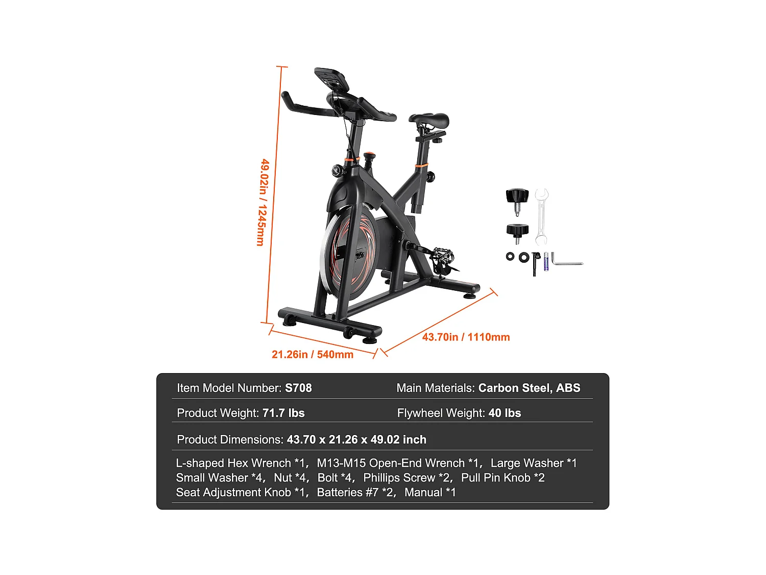 Vélo d'Appartement, SucceBuy Vélo d'Exercice avec Résistance Magnétique pour le Cyclisme en Salle