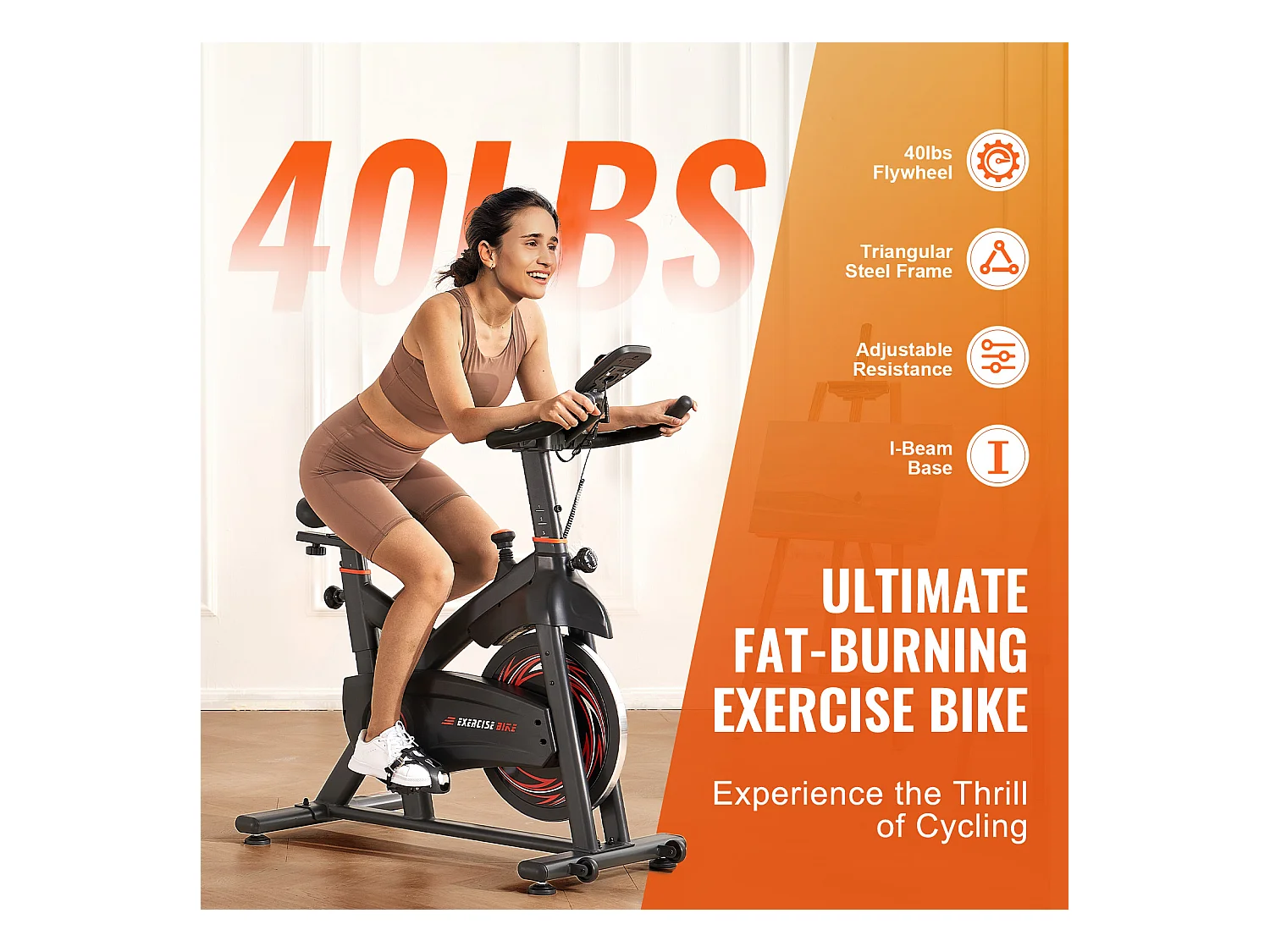 Vélo d'Appartement, SucceBuy Vélo d'Exercice avec Résistance Magnétique pour le Cyclisme en Salle