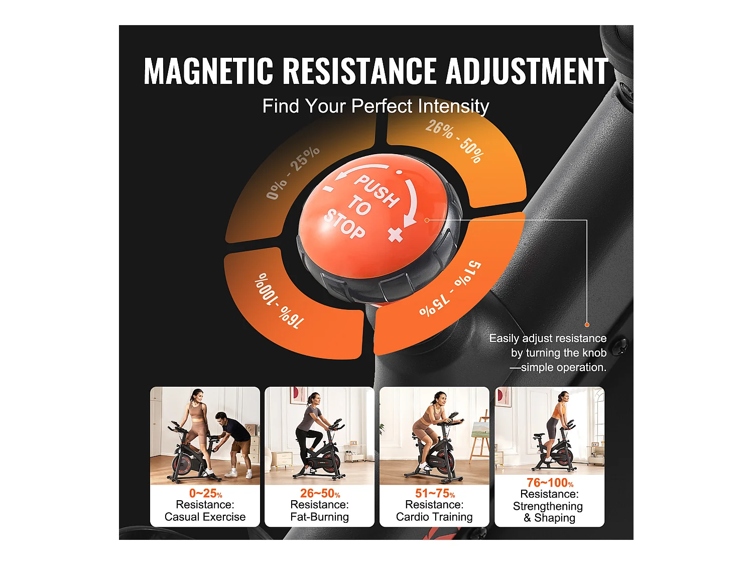 Vélo d'Appartement, SucceBuy Vélo d'Exercice avec Résistance Magnétique pour le Cyclisme en Salle