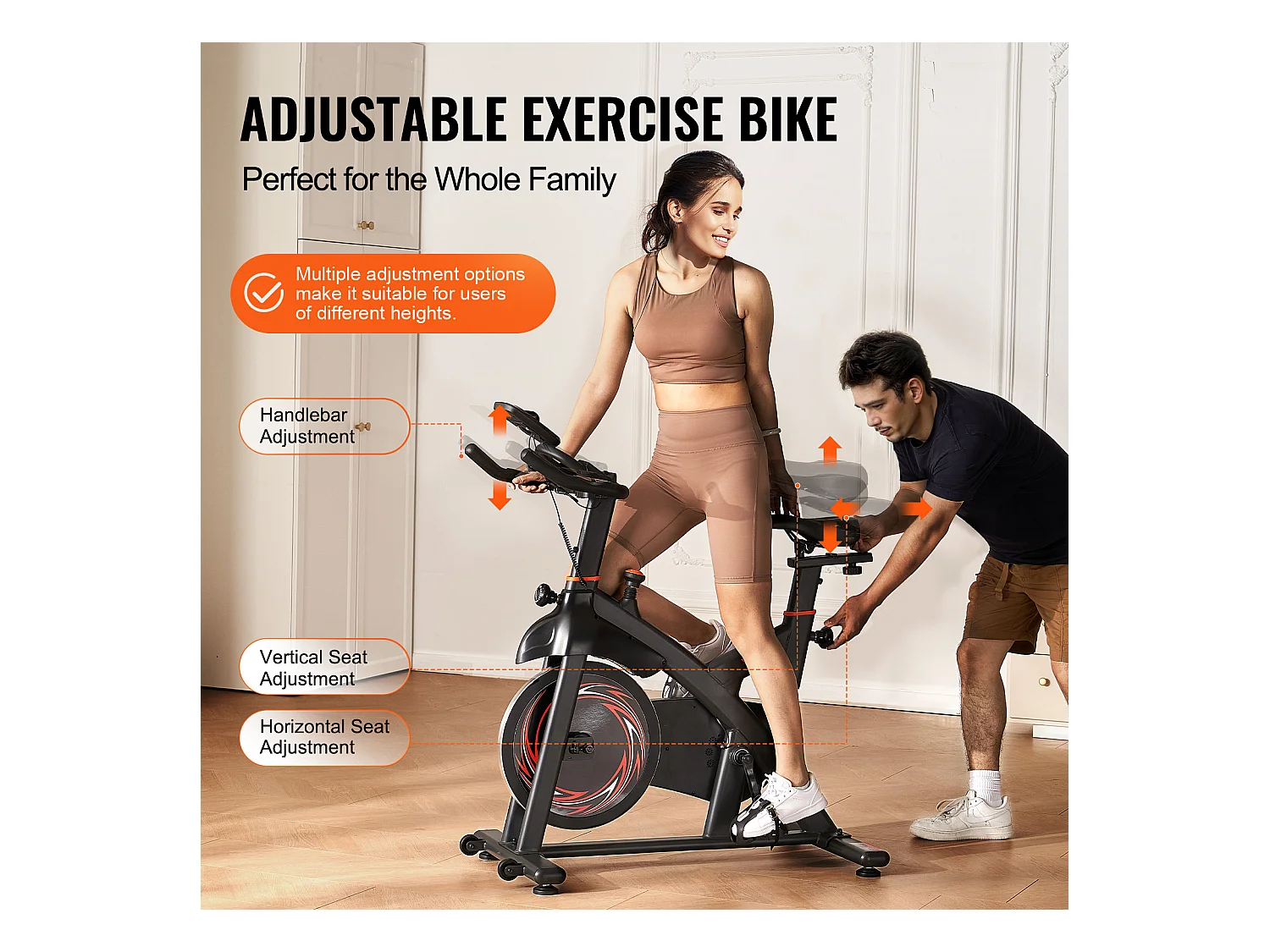 Vélo d'Appartement, SucceBuy Vélo d'Exercice avec Résistance Magnétique pour le Cyclisme en Salle