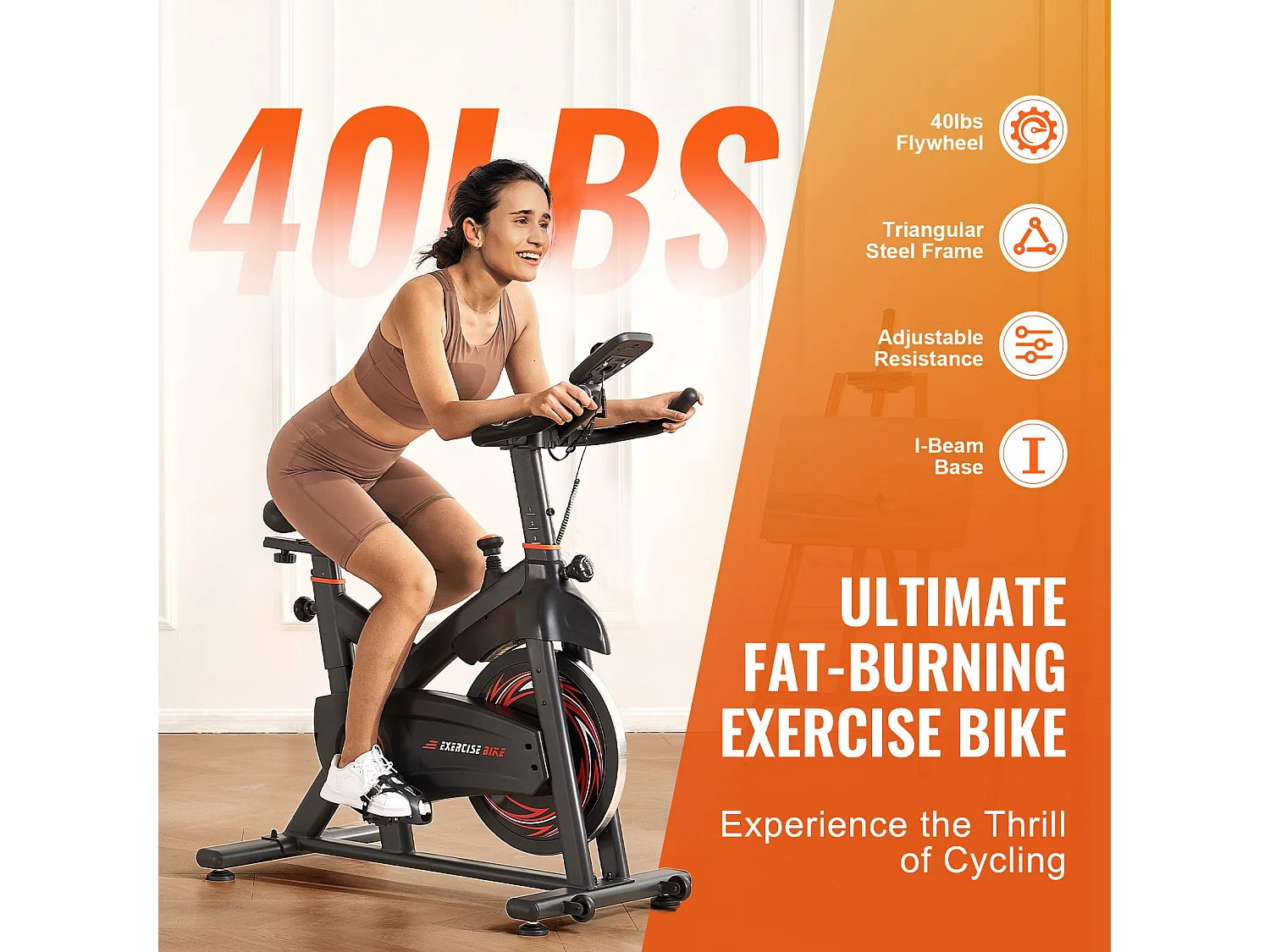 Vélo d'Appartement, SucceBuy Vélo d'Exercice avec Résistance Magnétique pour le Cyclisme en Salle