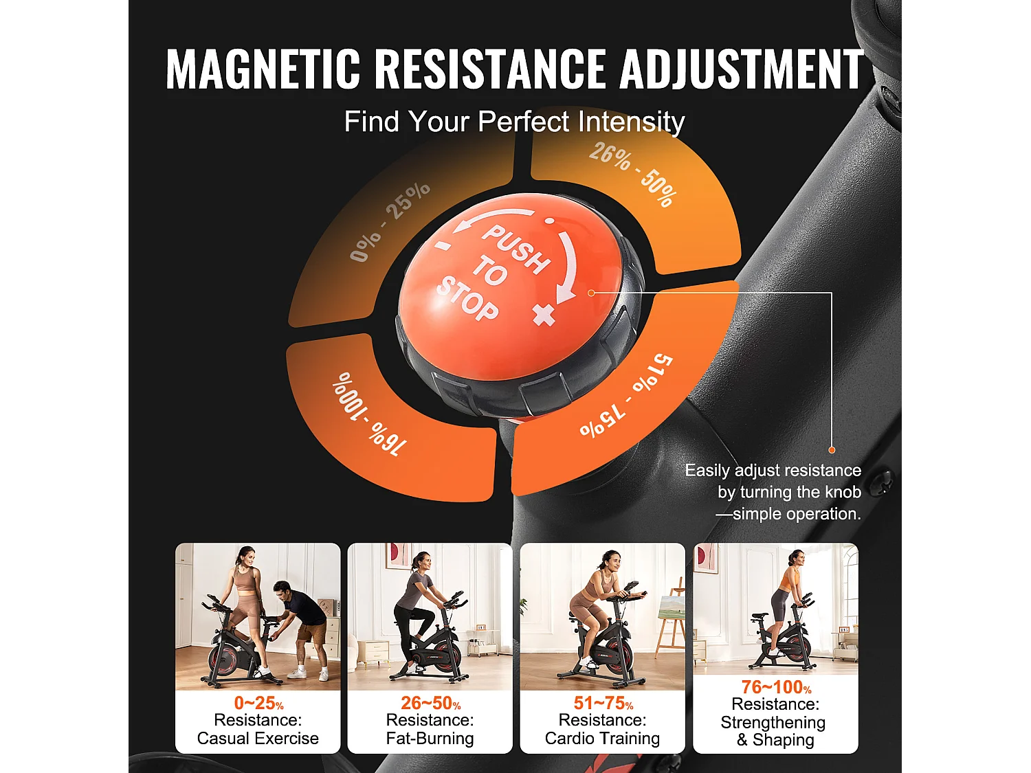 Vélo d'Appartement, SucceBuy Vélo d'Exercice avec Résistance Magnétique pour le Cyclisme en Salle