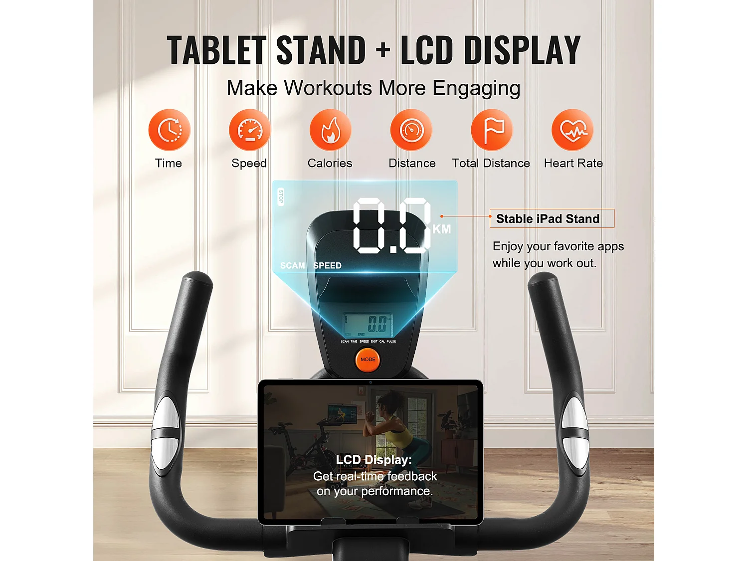 Vélo d'Appartement, SucceBuy Vélo d'Exercice avec Résistance Magnétique pour le Cyclisme en Salle