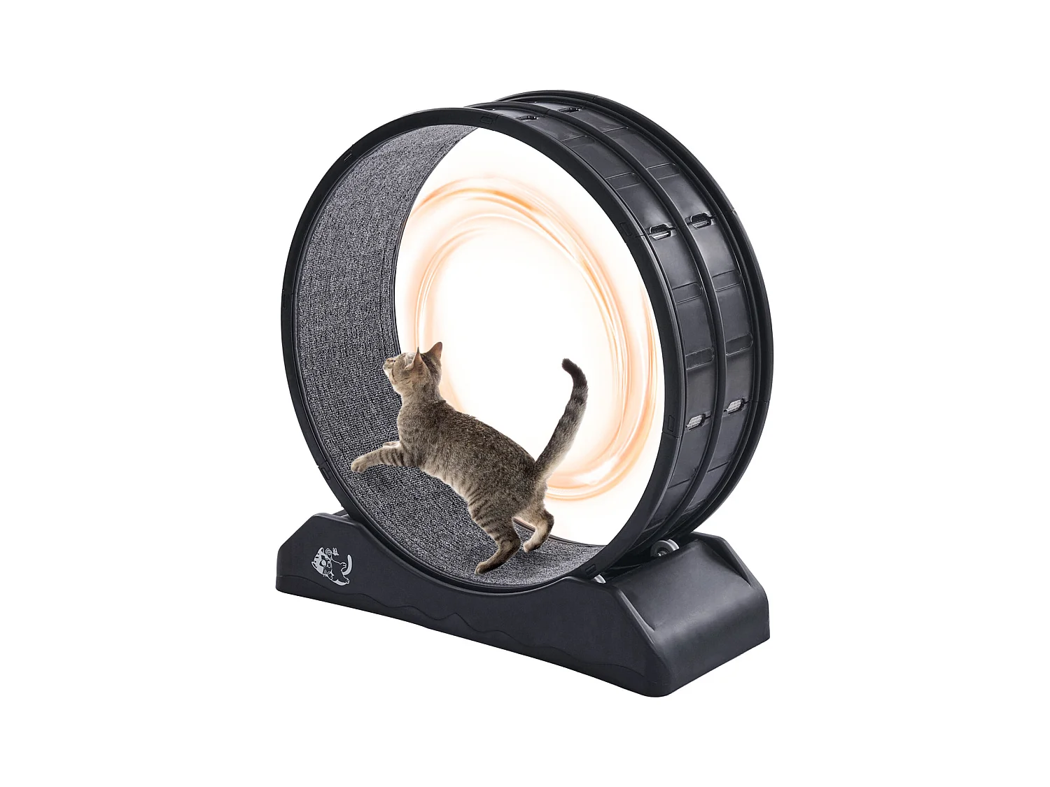 Roue d'Exercice pour Chat, SucceBuy Roue d'Exercice pour Chat 80 cm Grand Tapis Roulant d'Intérieur Noir