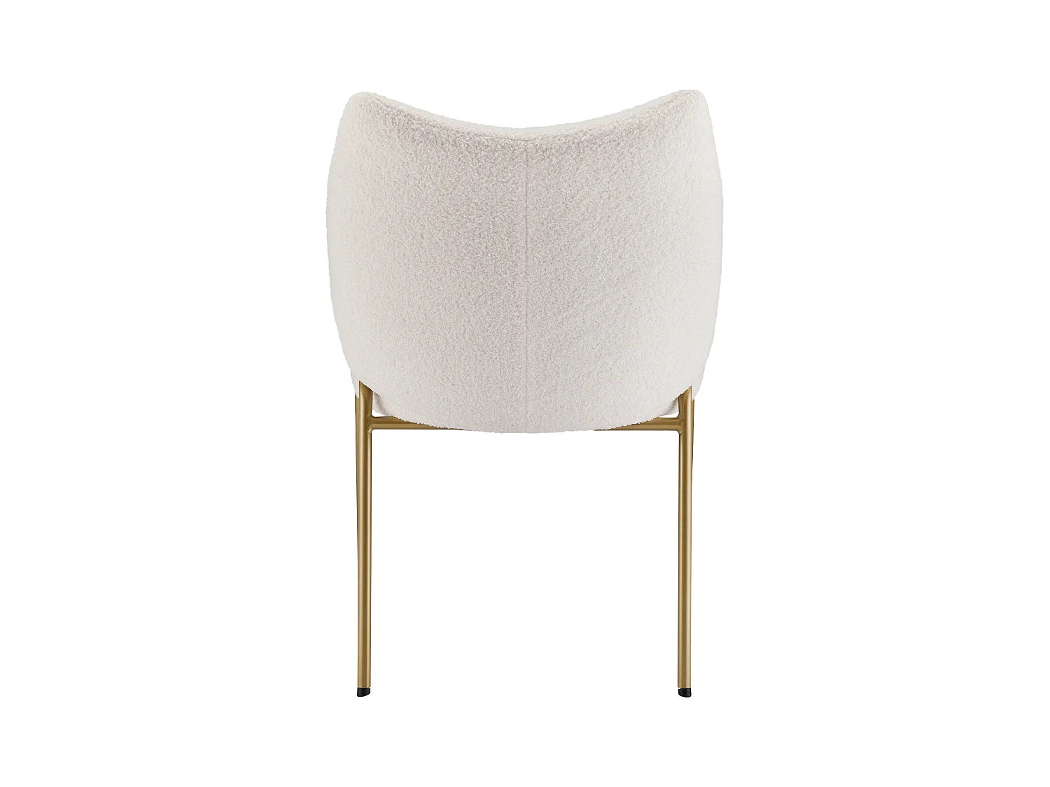 Chaise de cuisine en sherpa beige avec accoudoirs, cadre en métal noir