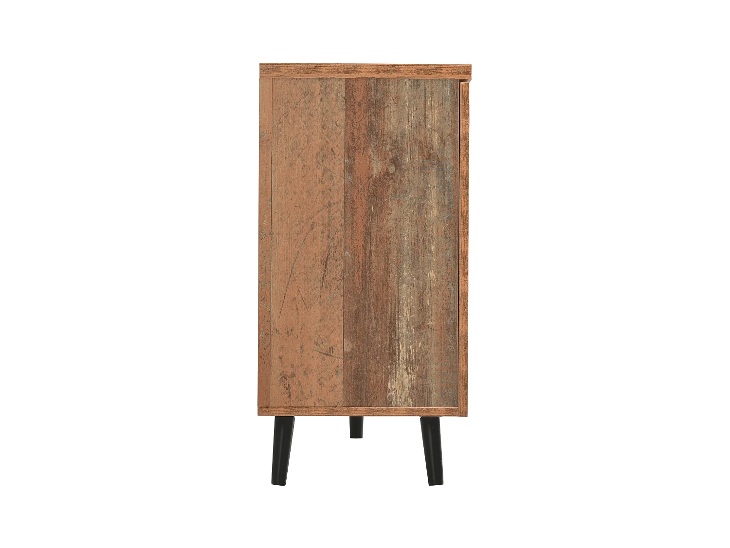 Buffet de cuisine 140x35x70cm avec 3 tiroirs et 2 portes, corps en placage bois naturel clair