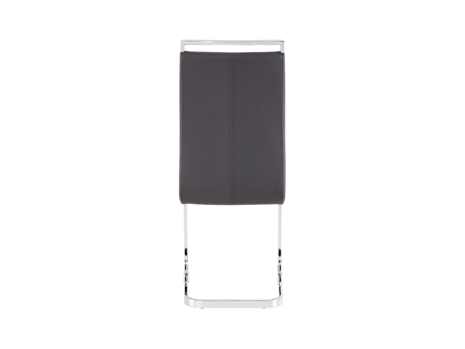 Lot de 4 chaises cantilevers en PU gris avec cadre en métal argenté