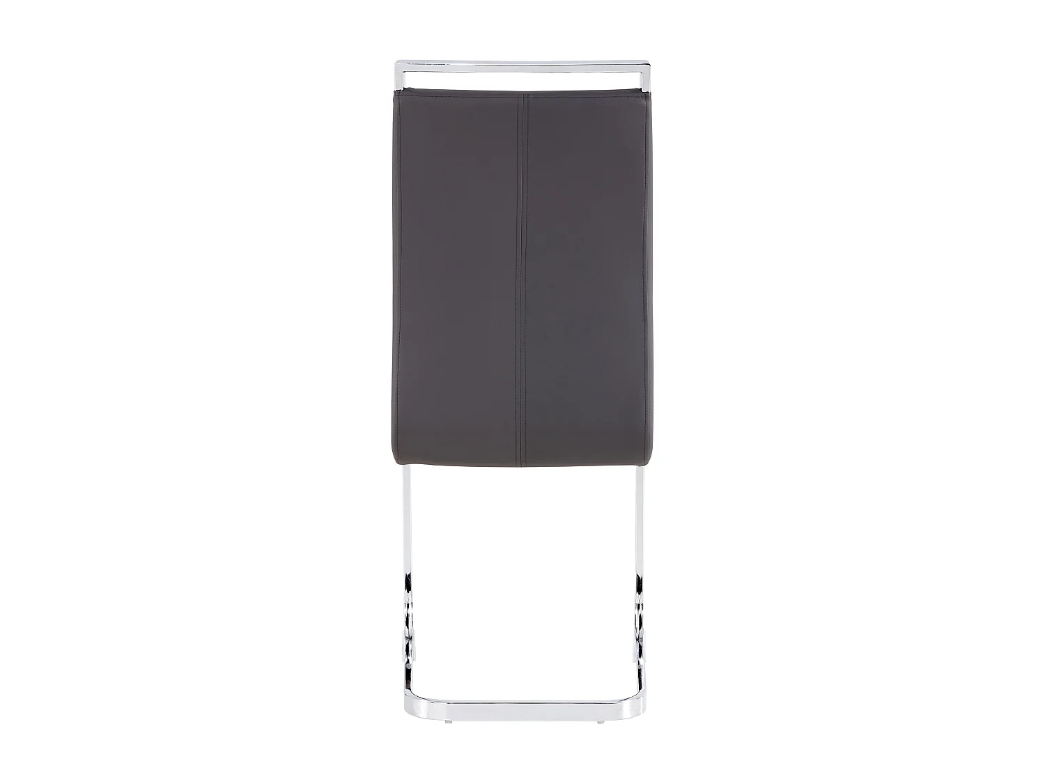 Lot de 4 chaises cantilevers en PU gris avec cadre en métal argenté