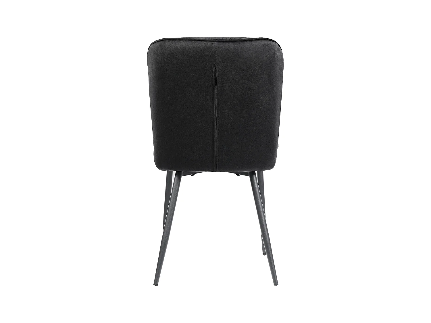 Set van 2 keukenstoelen bekleed met zwart fluweel, poten van zwart metaal