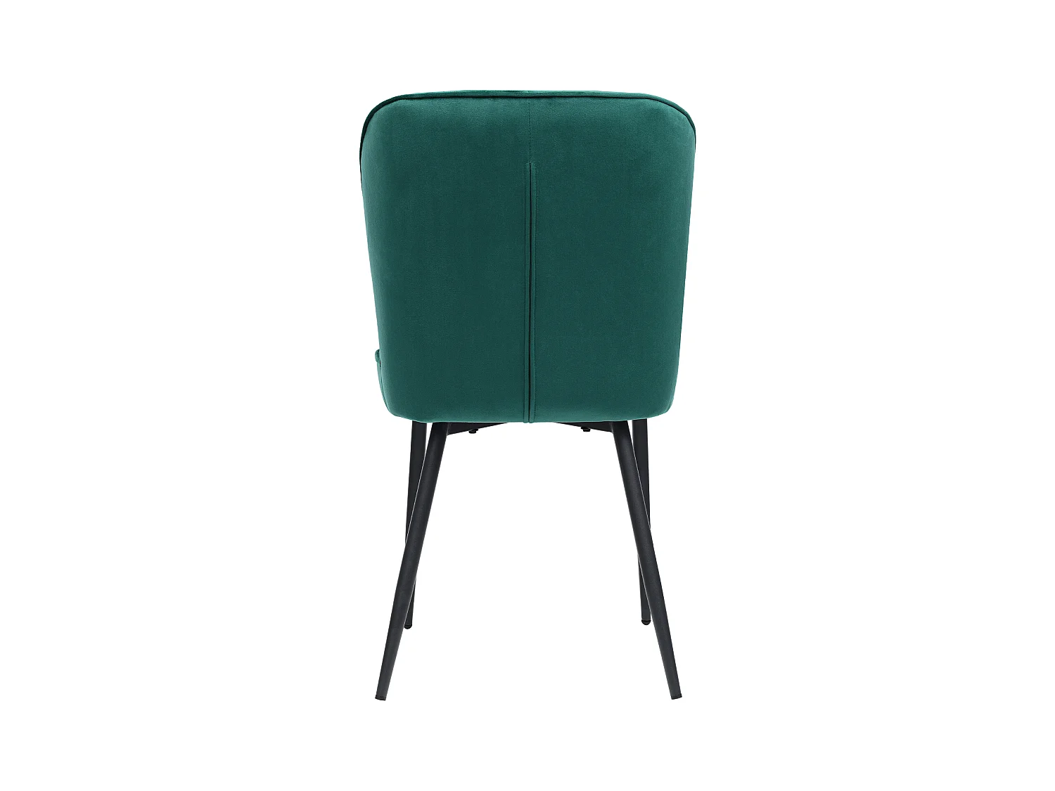 Set van 2 keukenstoelen bekleed met groen fluweel, zwarte metalen poten