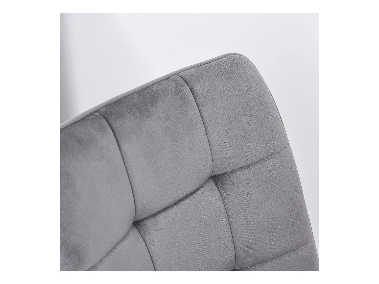 Set di 2 sedie in velluto grigio, gambe in metallo nero