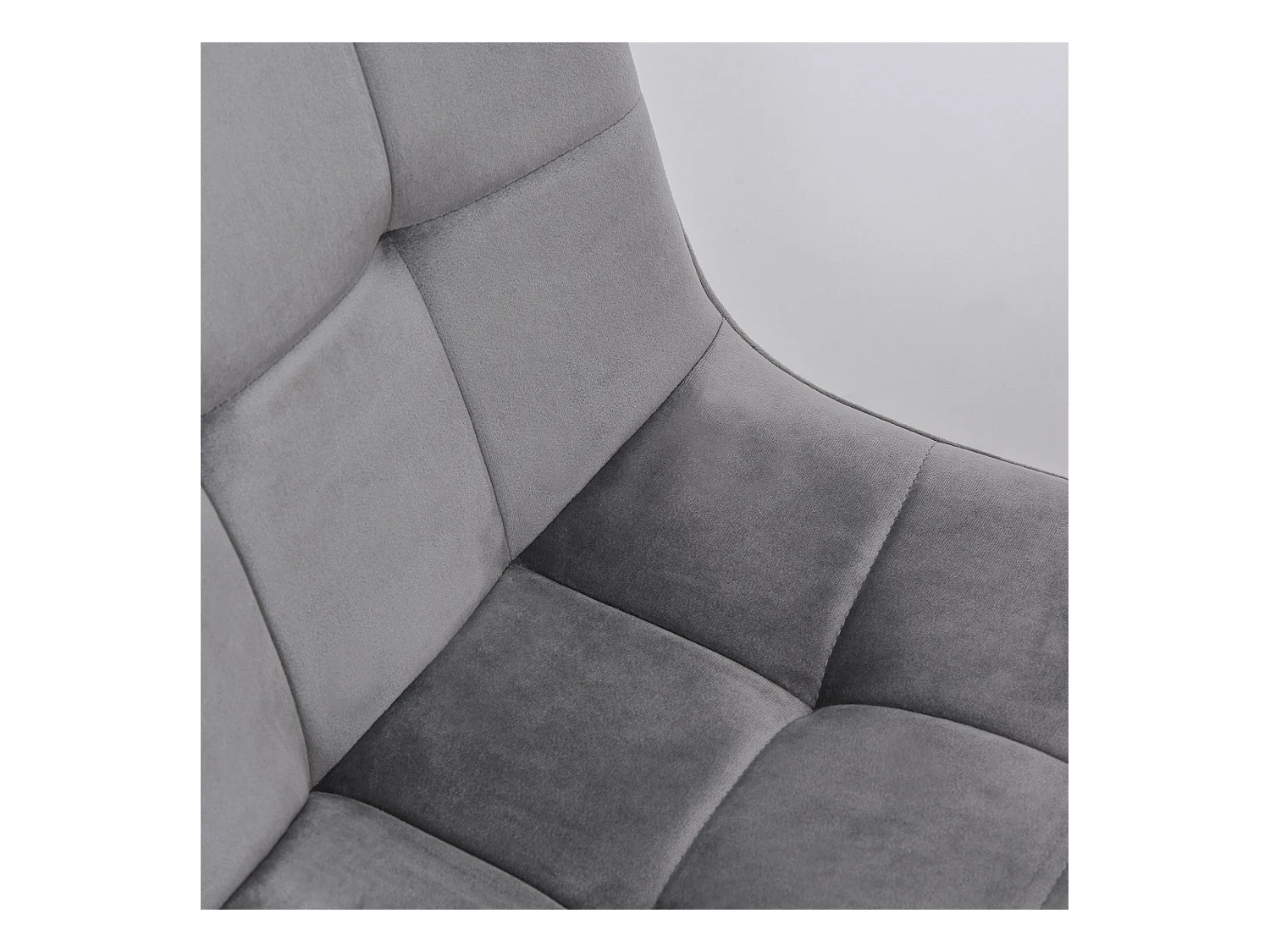 Set di 2 sedie in velluto grigio, gambe in metallo nero