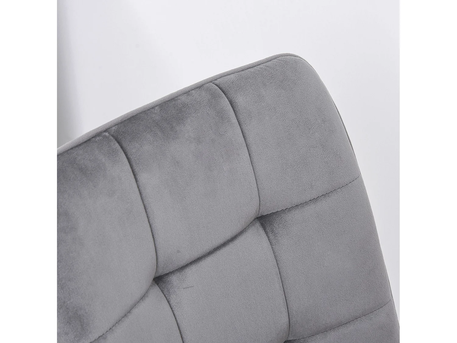 Lot de 2 chaises en velours gris, pieds en métal noir