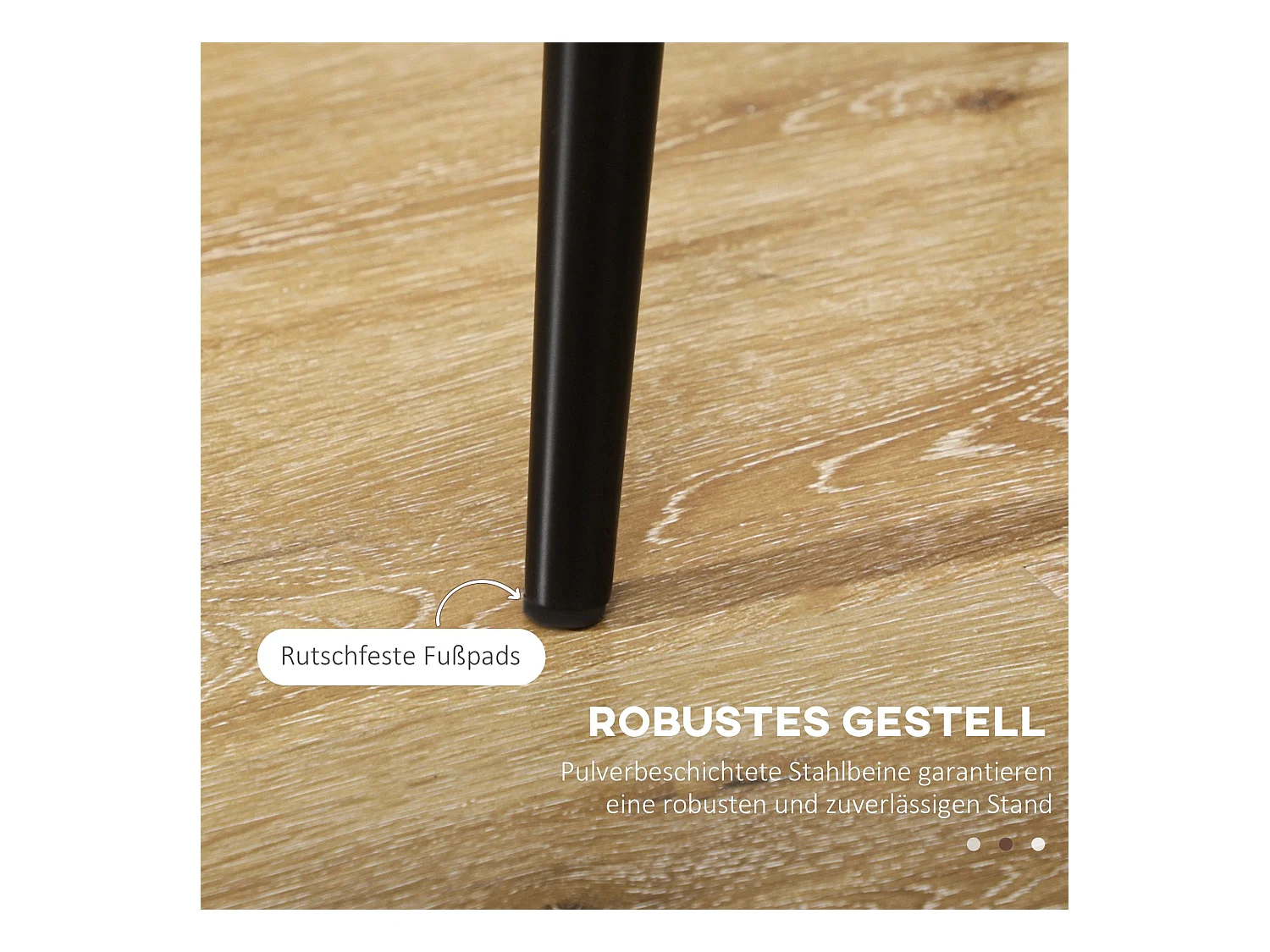 Set van 4 grijze fluwelen keukenstoelen met zwarte metalen poten