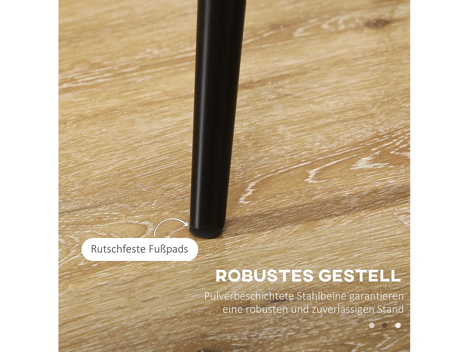 Lot de 4 chaises de cuisine en velours gris, pieds en métal noir