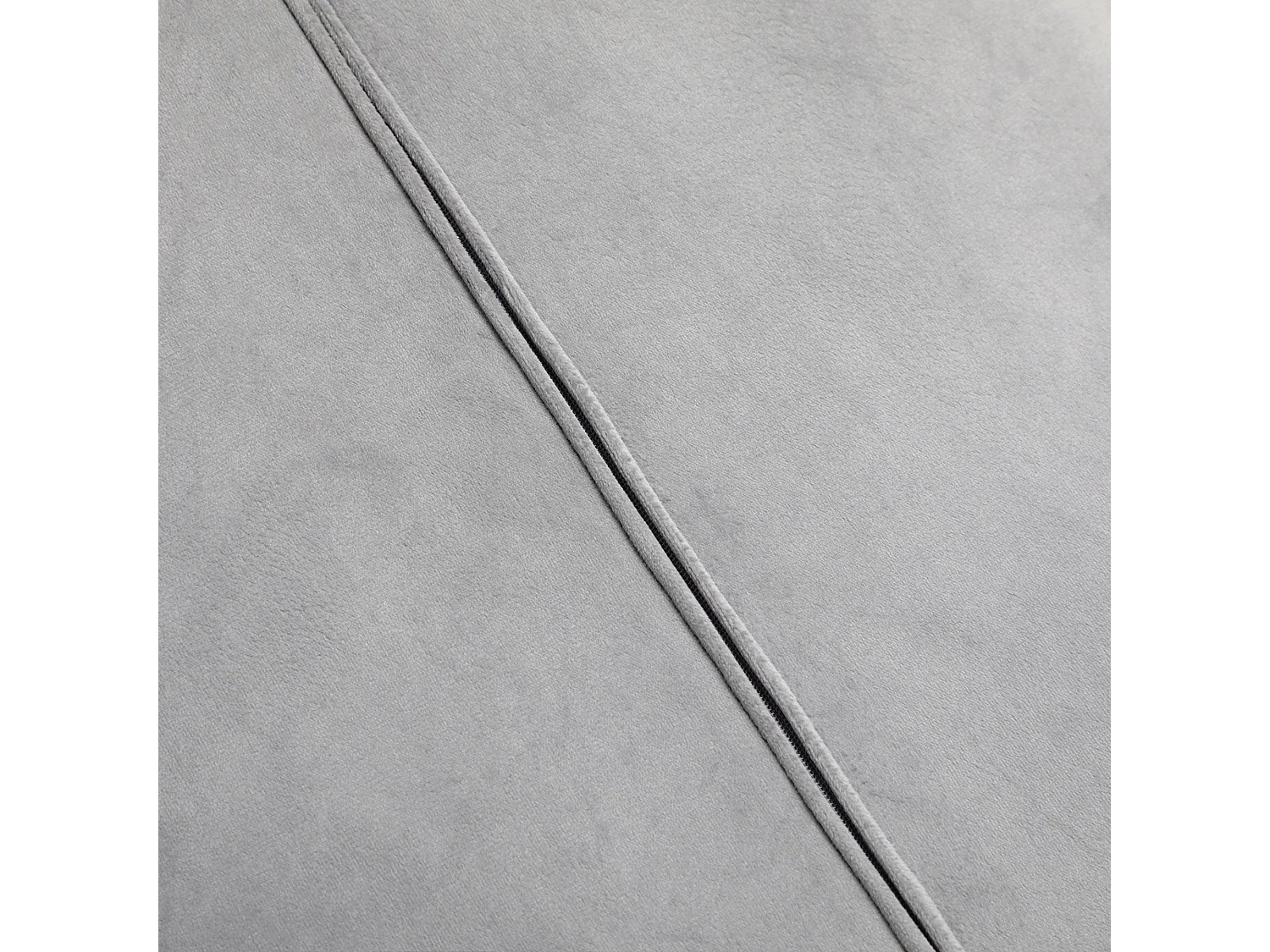 Lot de 4 chaises de cuisine en velours gris, pieds en métal noir