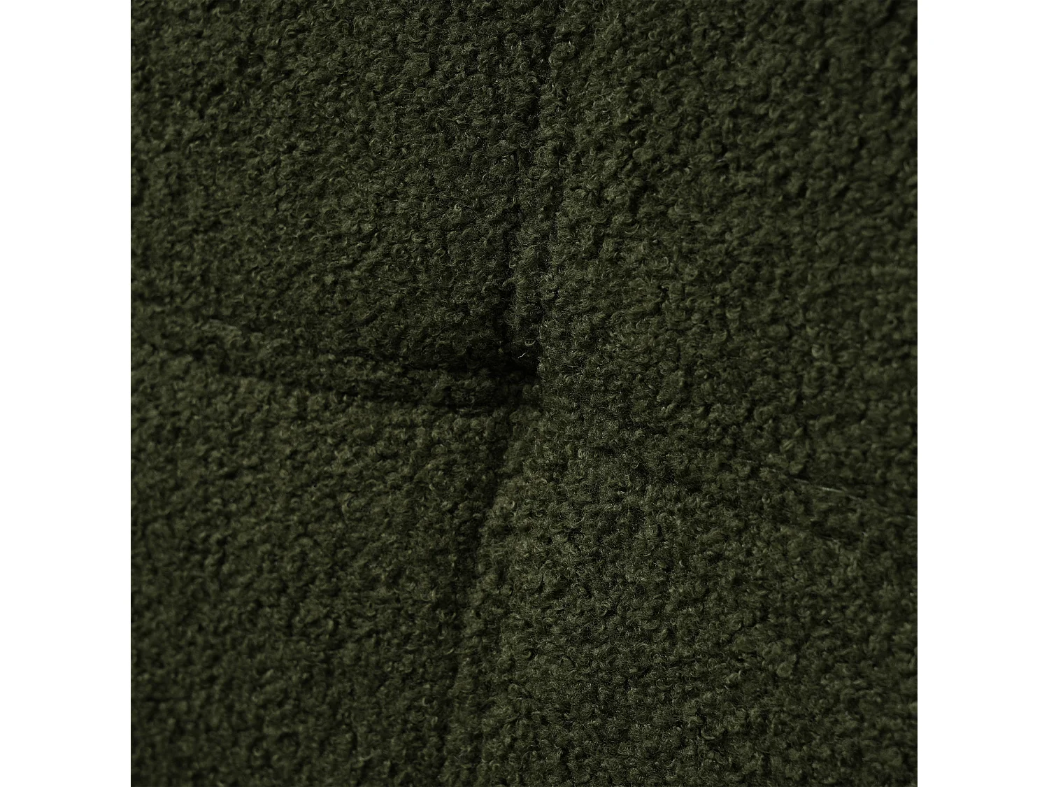 2-zits rechte slaapbank in groene sherpa, 3-positie neerklapbare rugleuning - 175x64x72cm