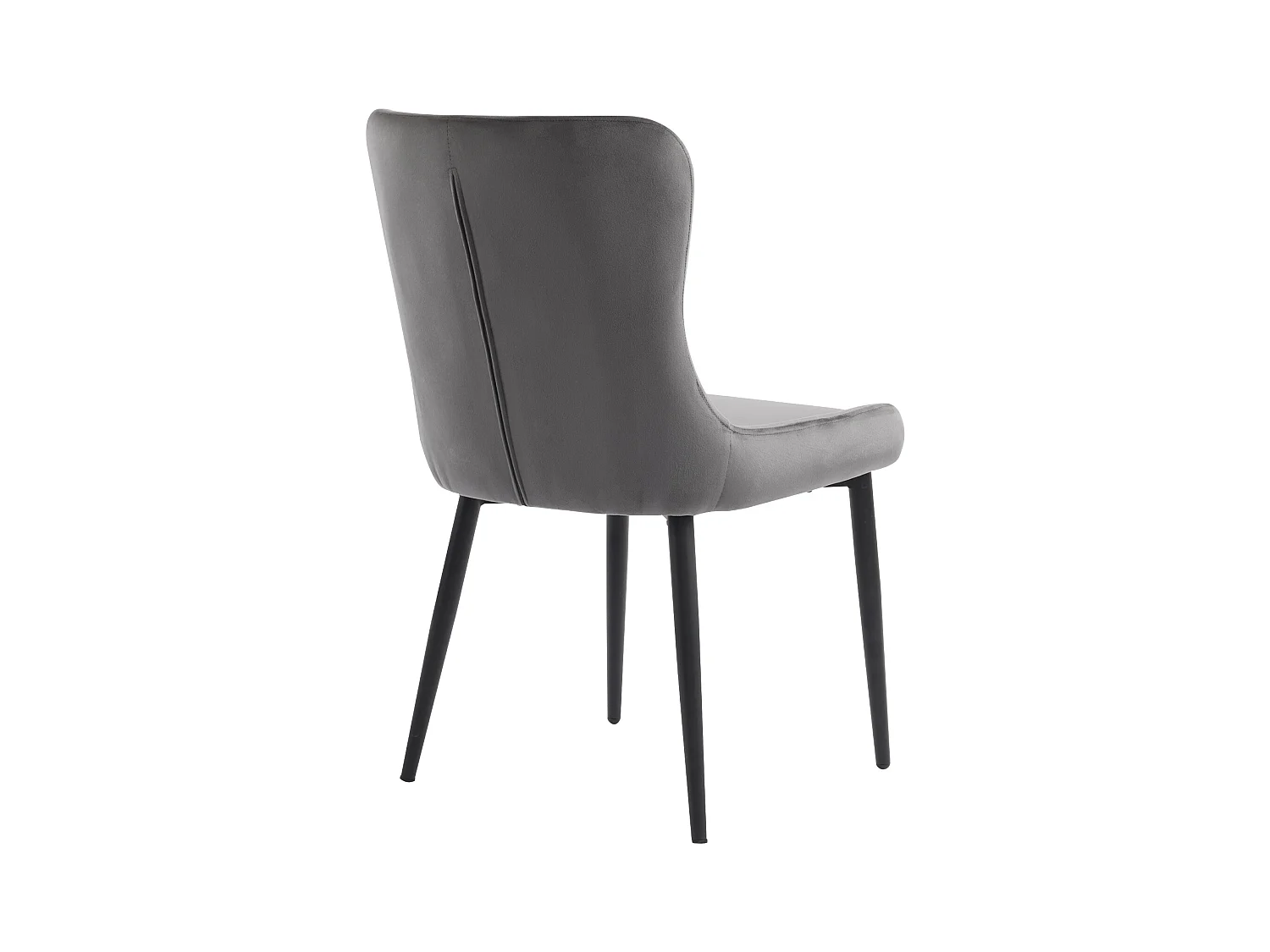 Lot de 2 Chaises de cuisine en velours sergé Gris , pieds en métal noir