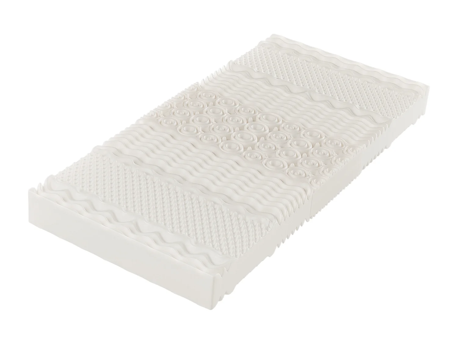 Matelas 90x200cm Mousse HR 7 zones ép.20cm, Déhoussable