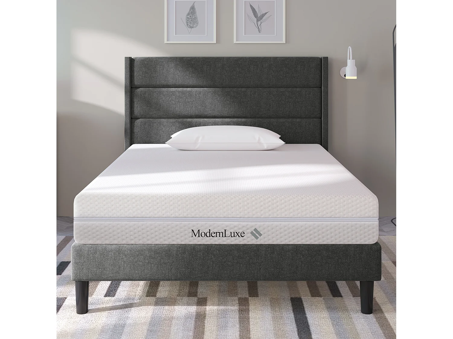 Matelas 90x200cm Mousse HR 7 zones ép.20cm, Déhoussable