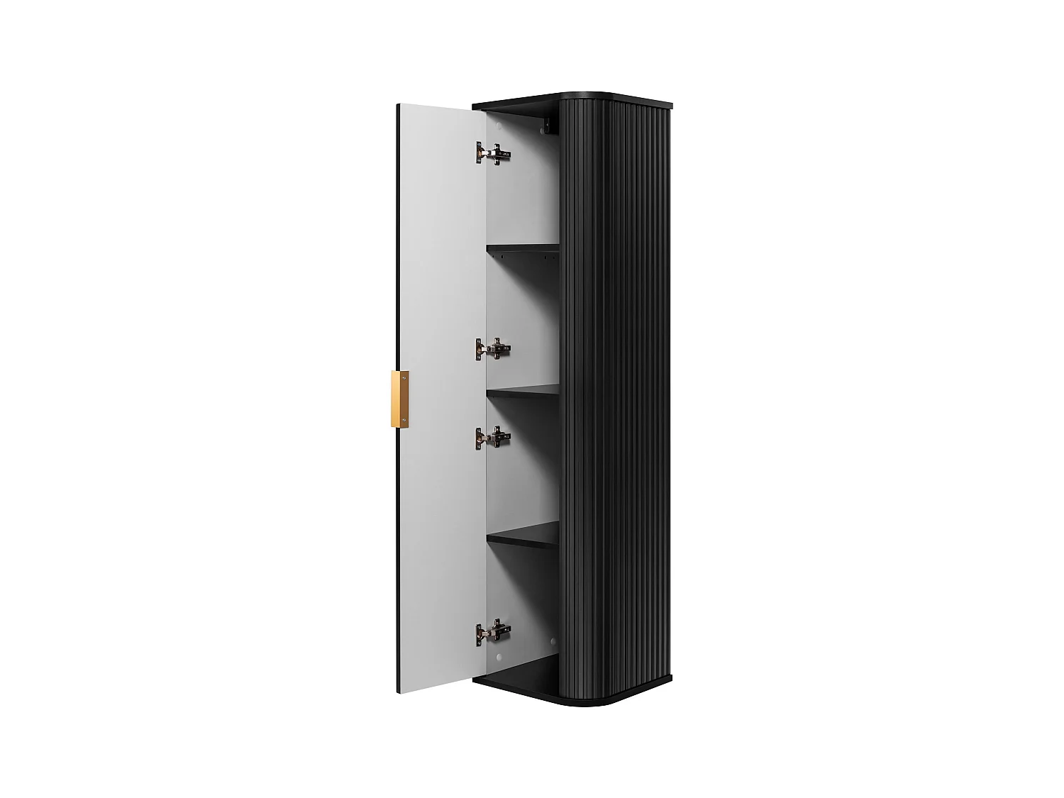 ELEGANCE Armoire haute de salle de bain 31,5 × 35,5 × 139 cm noir