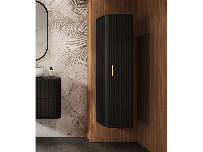 ELEGANCE Armario alto de baño 31,5 × 35,5 × 139 cm negro