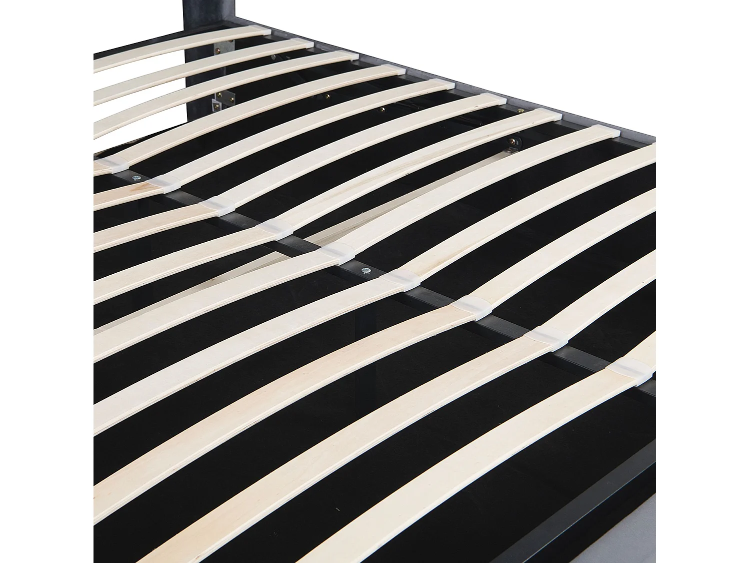 Lit coffre capitonné 160x200 cm,en velours néerlandais gris, avec LED et USB, cadre en MDF et acier, Sans matelas