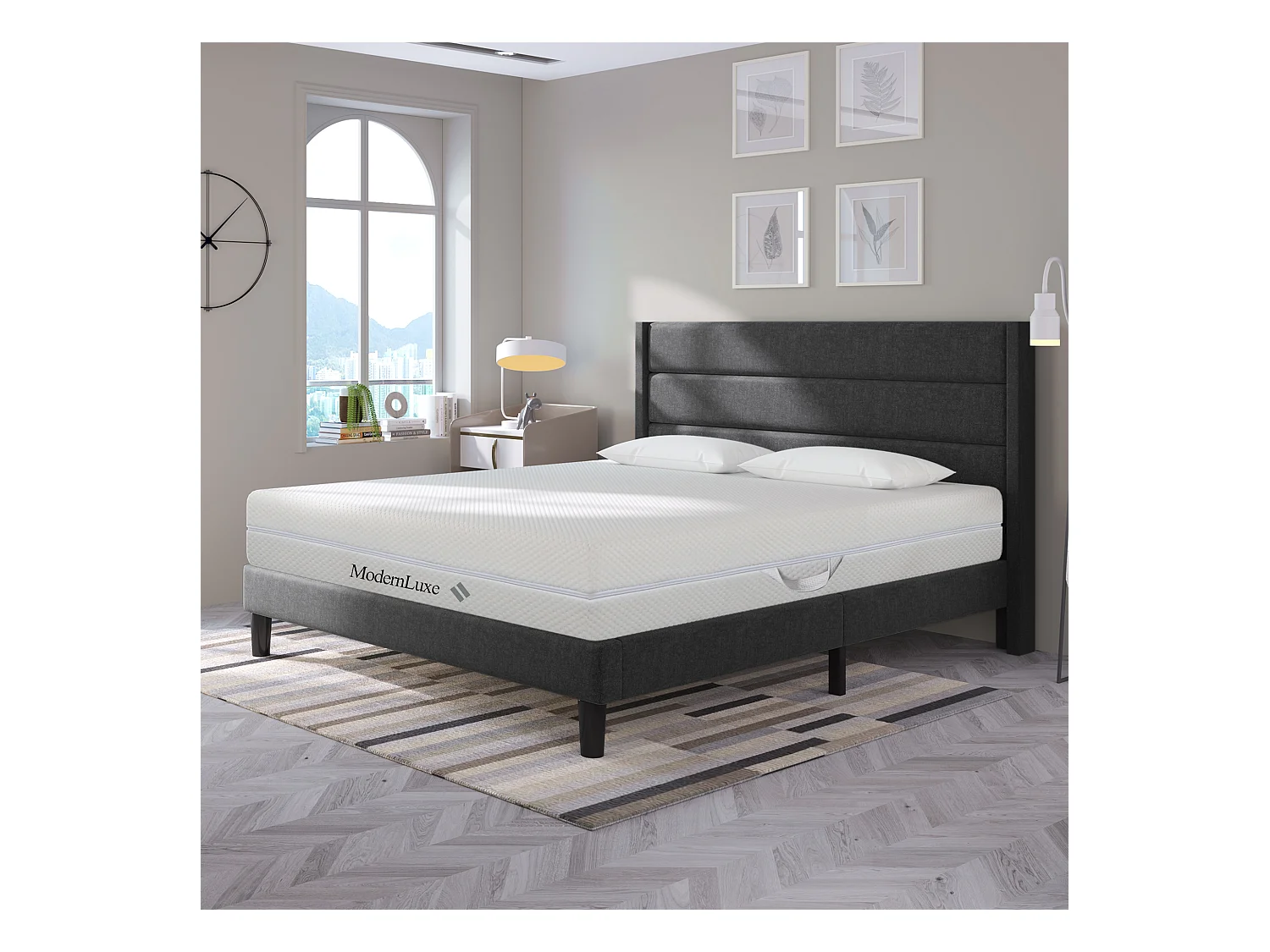 Matelas 140x200cm Mousse HR 7 zones ép.20cm, Déhoussable