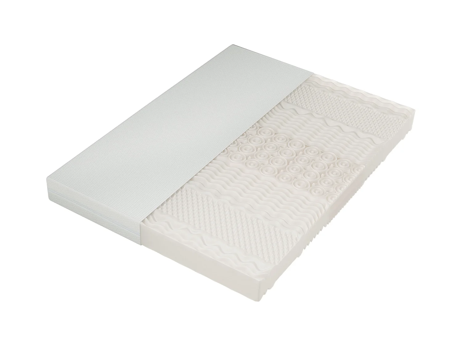 Matelas 140x200cm Mousse HR 7 zones ép.20cm, Déhoussable