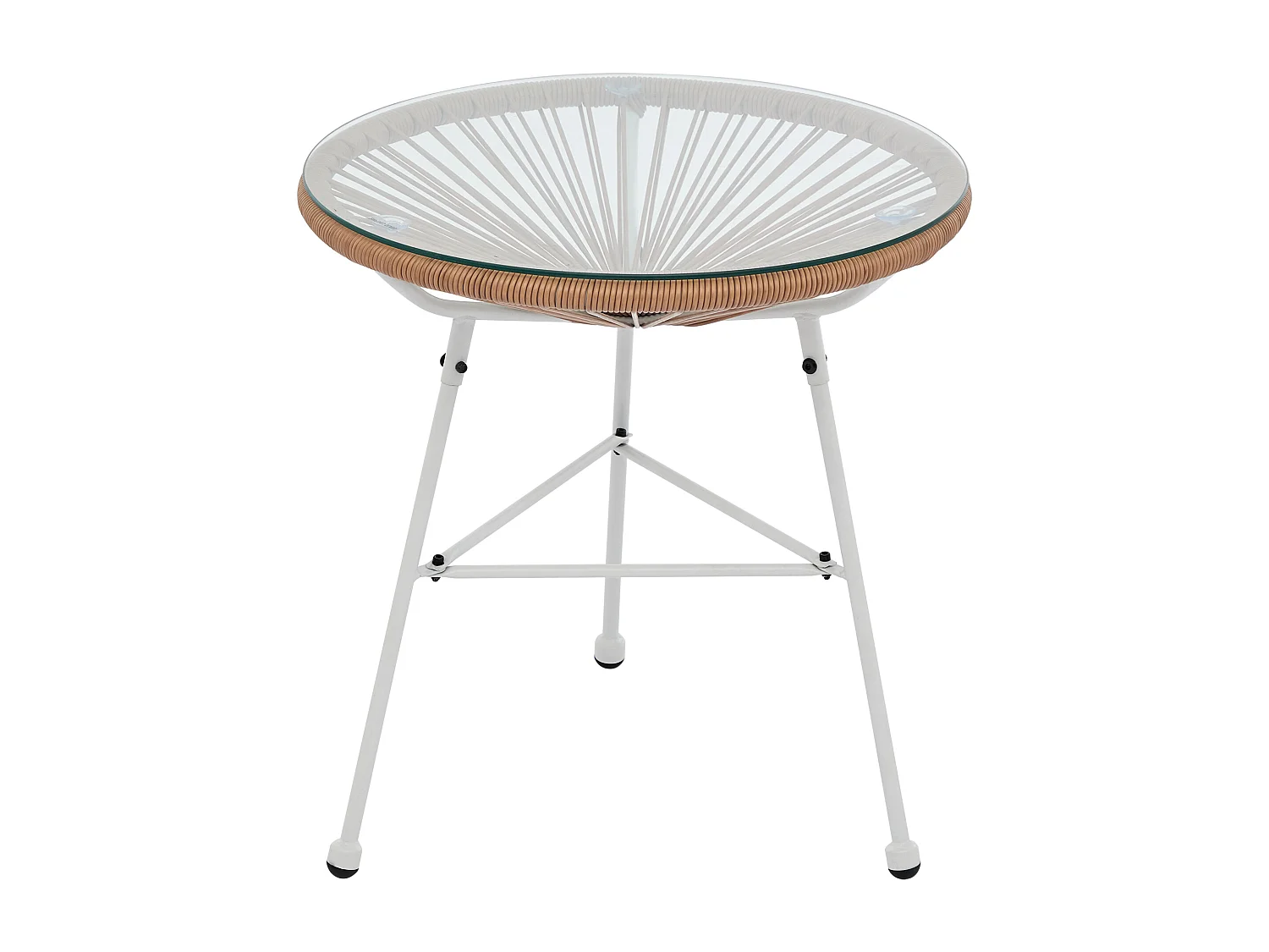 Table de jardin en fils de résine tressés - Naturel clair - ALIOS III de MYLIA