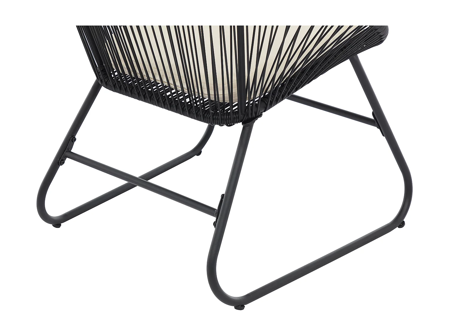 Salon de jardin en résine tressée : 2 fauteuils et une table basse - Noir - PISALE de MYLIA