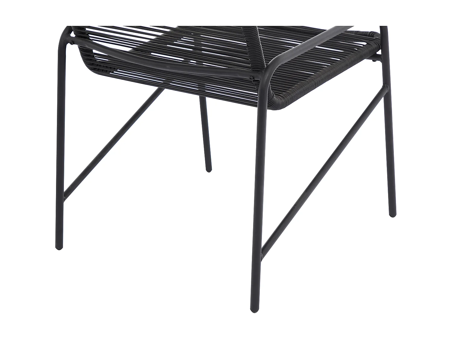 Salon de jardin en métal et résine tressée - 2 fauteuils bas et une table basse - Noir - KANAO de MYLIA