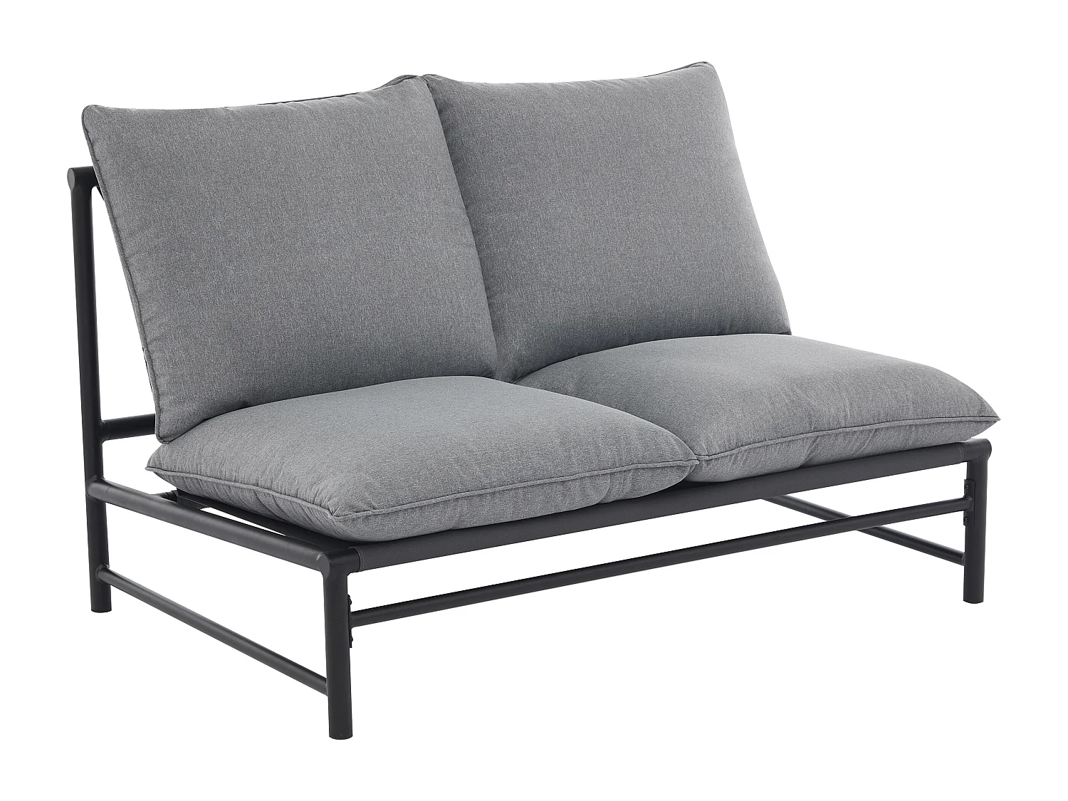 Conjunto de jardim em alumínio: um sofá de 2 lugares, 2 poltronas e uma mesa de centro - Antracite - LISMO da MYLIA