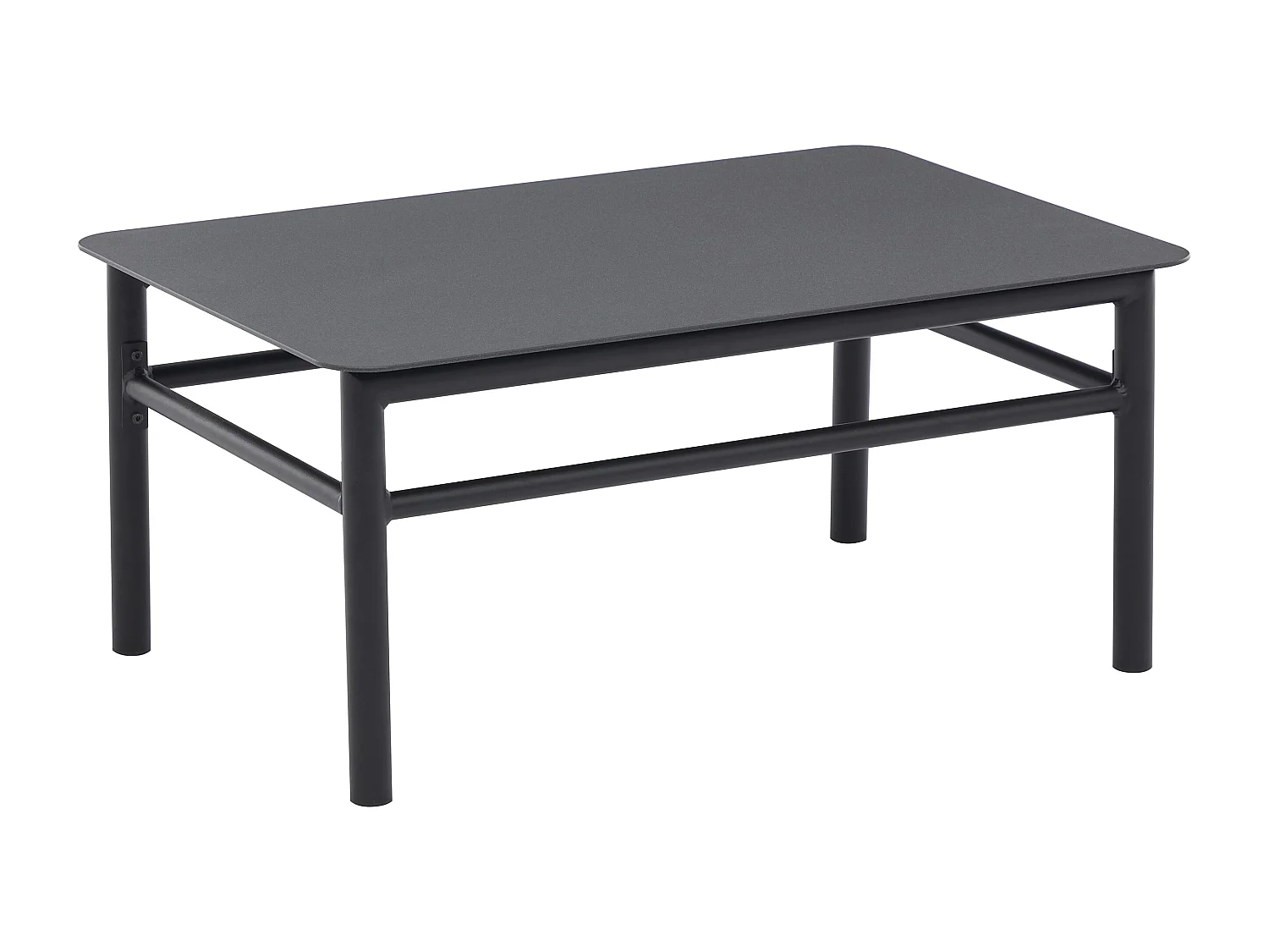 Conjunto de jardim em alumínio: um sofá de 2 lugares, 2 poltronas e uma mesa de centro - Antracite - LISMO da MYLIA