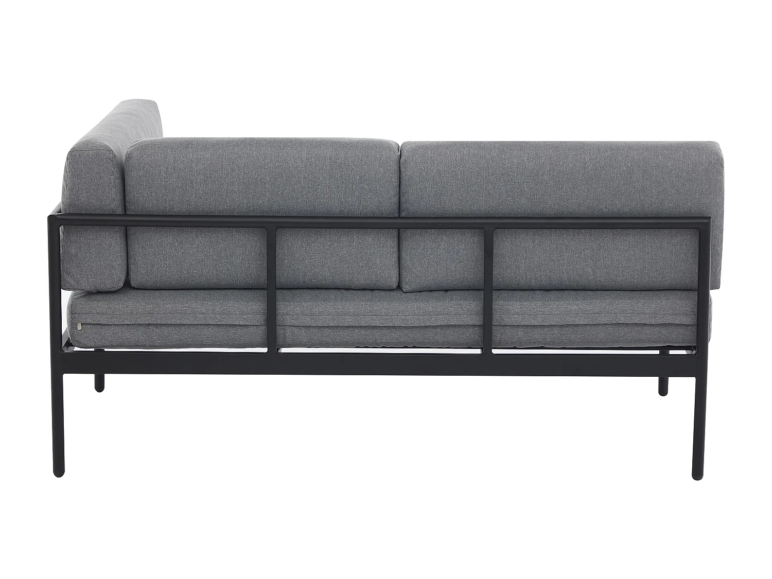 Conjunto de jardim em alumínio: um sofá de canto e uma mesa de centro - Natural claro e almofadas antracite - GUIOMAR da MYLIA