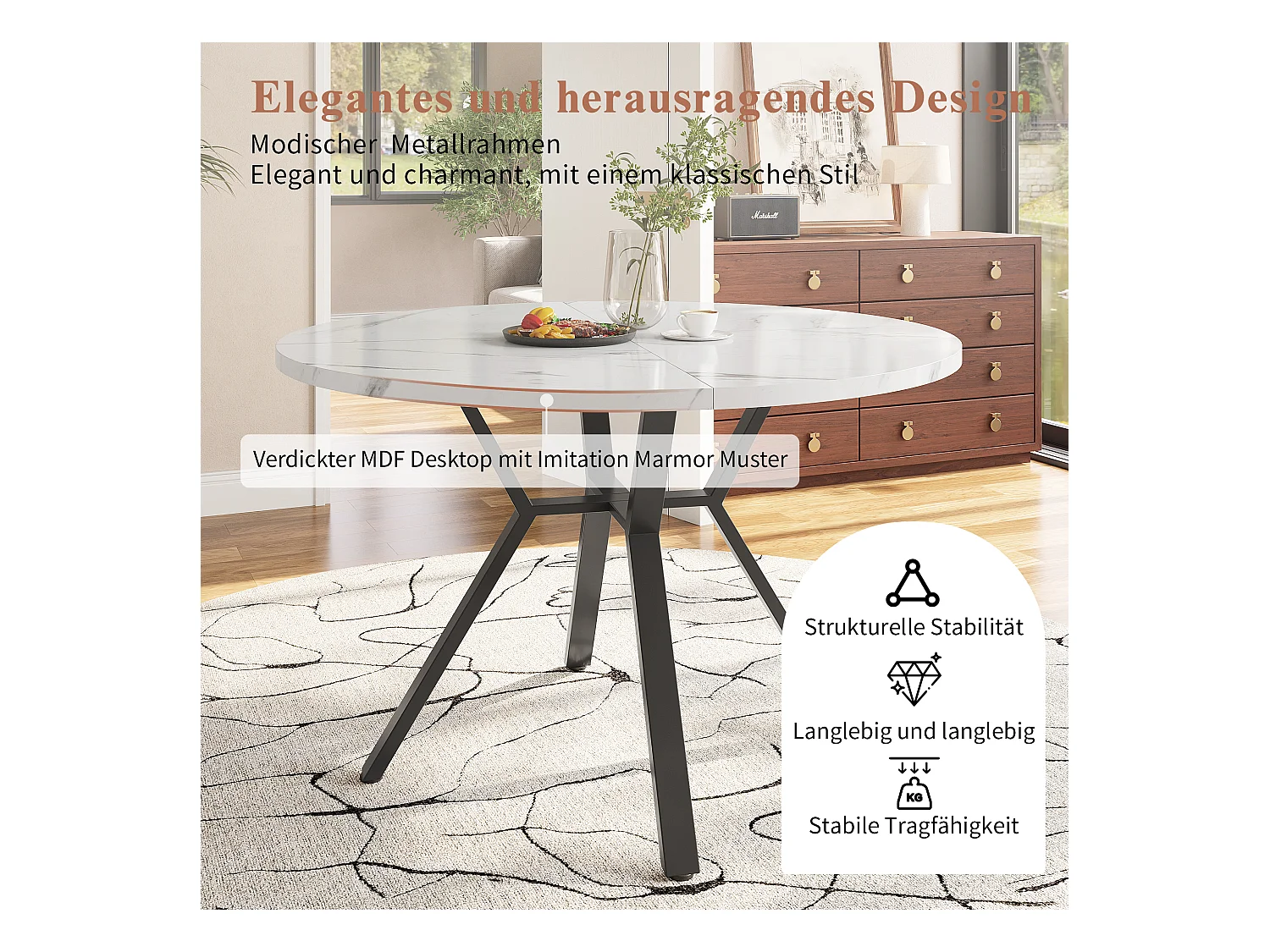 Lot de 5 table à manger et chaises - 100 x 100 x 75 cm - table à pieds métal + 4 chaises ergonomiques  - MDF + Métal - noir