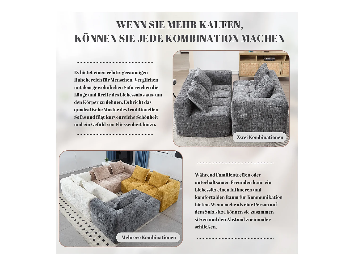 Sofa 2-osobowa z leżanką - 158 x 90 x 62 cm - z poduszką i kieszeniami bocznymi - aksamit - szary