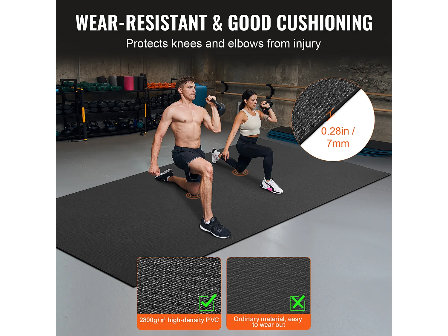 Tappetino di Yoga SucceBuy, Tappetino di Esercizio, 3,6 x 1,8 m, Antiscivolante, Yoga, Fitness, Esercizio, per Pilates e Allenamento sul Suolo