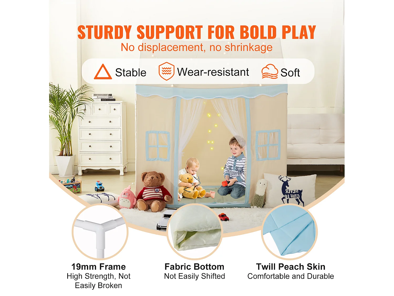 Tente de Jeu pour Enfants SucceBuy, 1 à 5 Ans, avec Tapis et Lampe