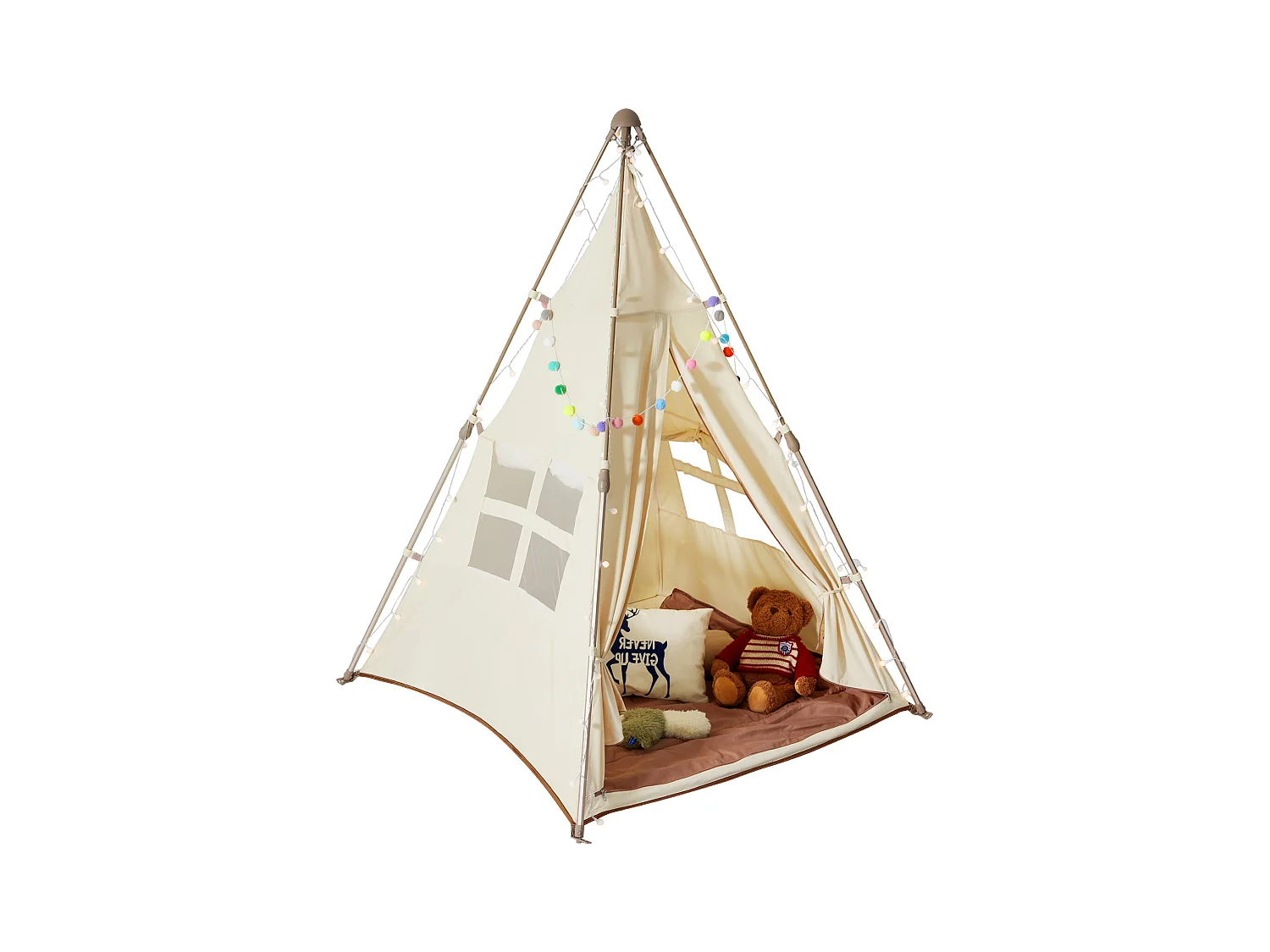 Tente de Jeu pour Enfants SucceBuy, Tente Tipi Pliable avec Tapis et Sac de Transport
