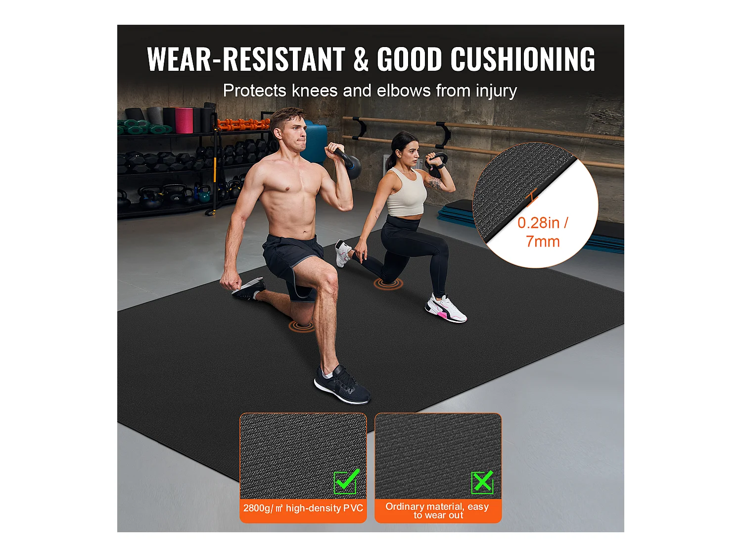 Tapis de Yoga SucceBuy, 2,4 x 1,5 m, Tapis de Yoga Antidérapant Haute Densité, pour Yoga à Domicile, Pilates et Entraînement au Sol