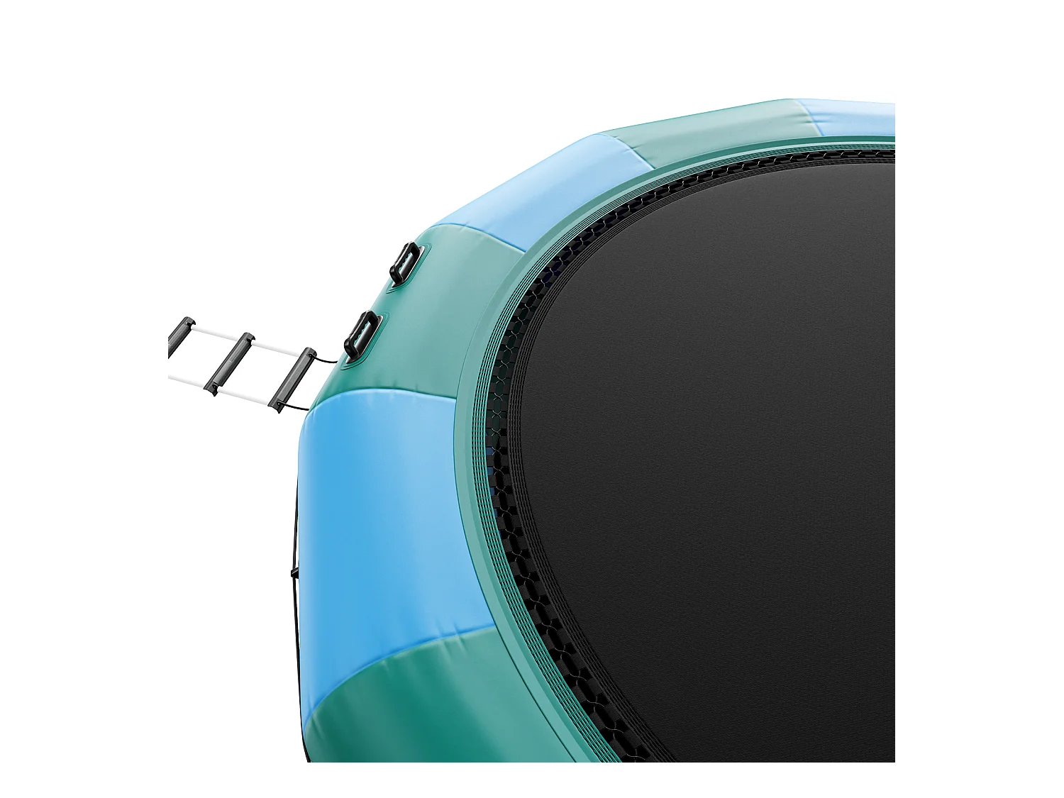 Trampoline Aquatique Gonflable SucceBuy 457 cm, Trampoline sur l’Eau 470x60 cm, Bleu-Vert