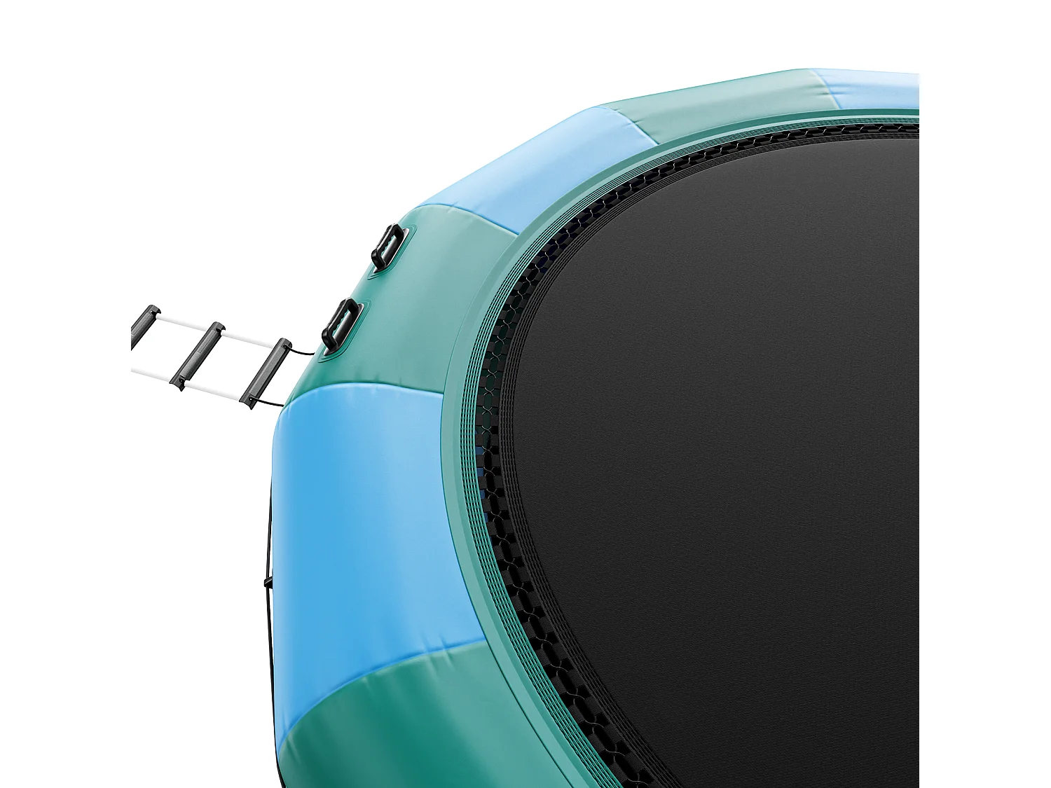 Trampoline Aquatique Gonflable SucceBuy 457 cm, Trampoline sur l’Eau 470x60 cm, Bleu-Vert